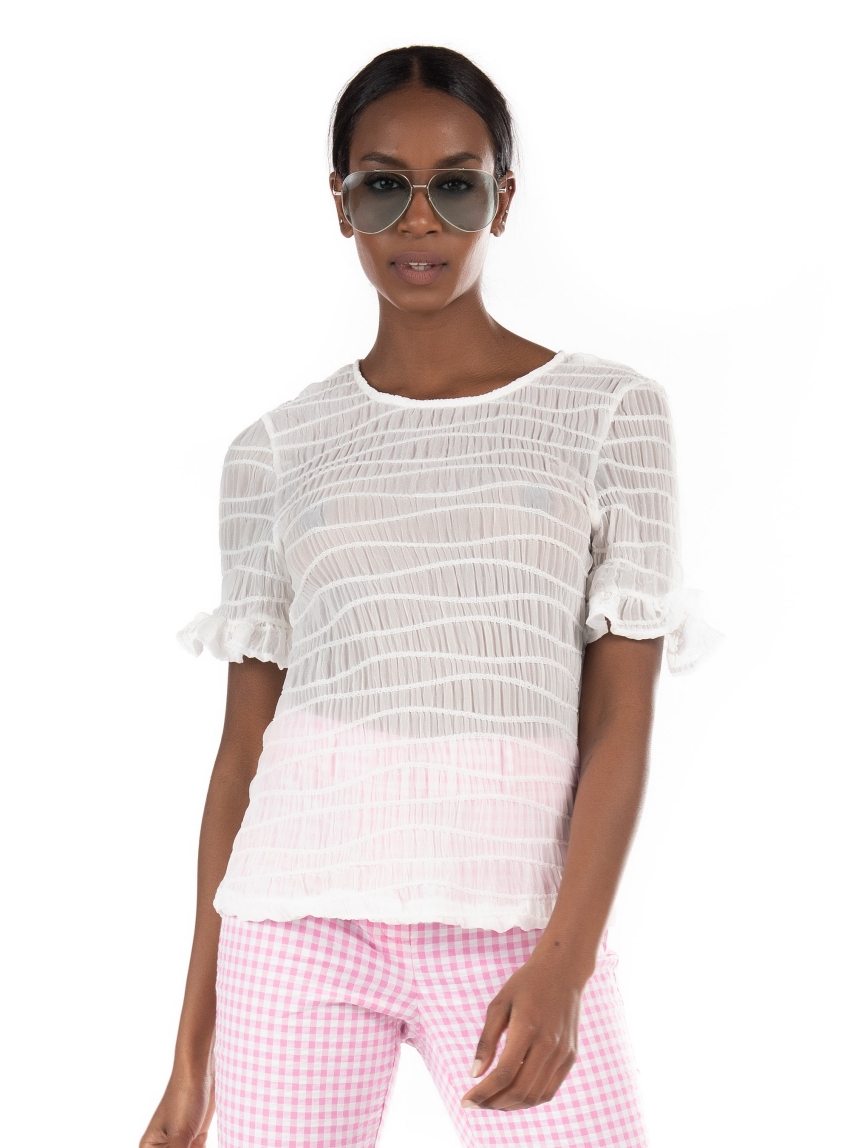 Rut & Circle Top Angela-White