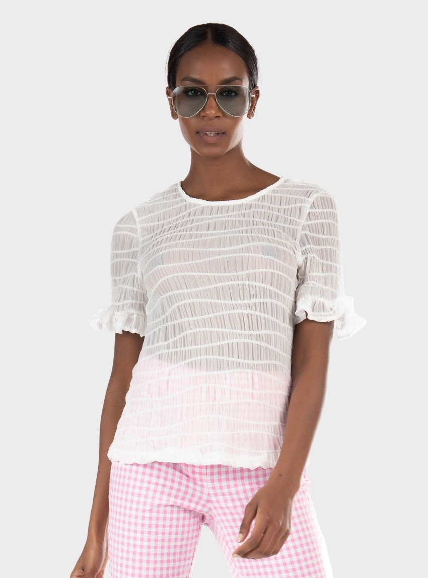 Rut & Circle Top Angela-White
