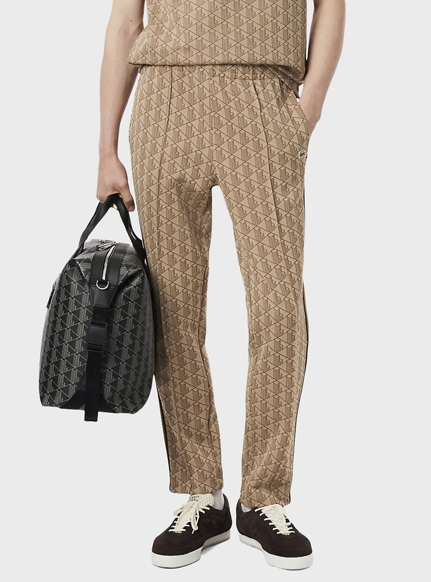 Lacoste Paris Monogram Jacquard Track Pants - Beige