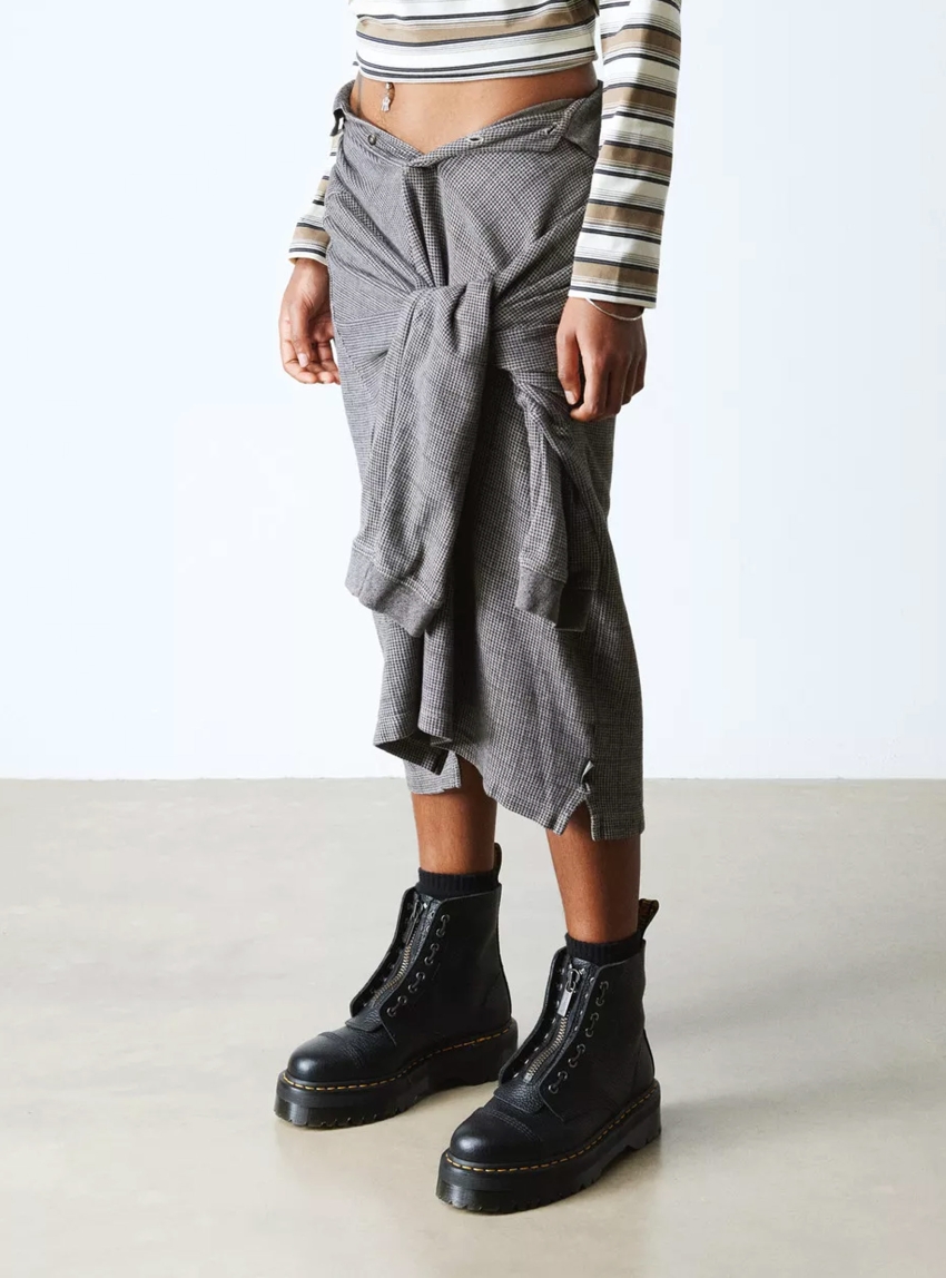 Dr Martens Sinclair Milled Nappa Leather Platform Boots - Black