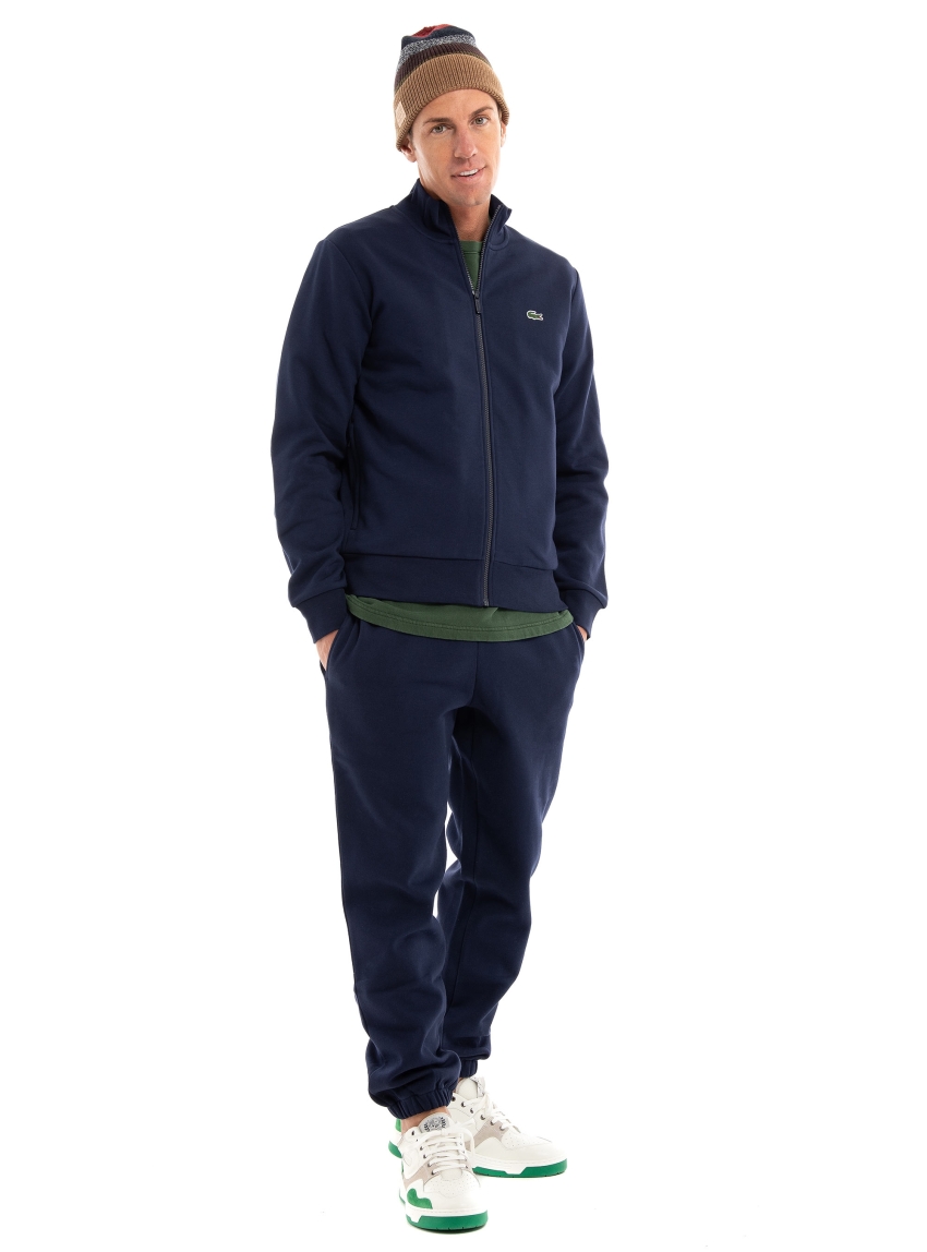 Lacoste  Brushed Fleece Jogger Zip Up Sweatshirt - Dark Blue
