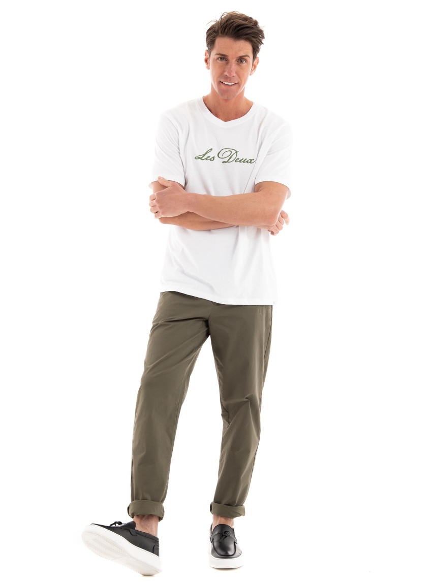 Les Deux Jared Twill Chino Pants - Olive 