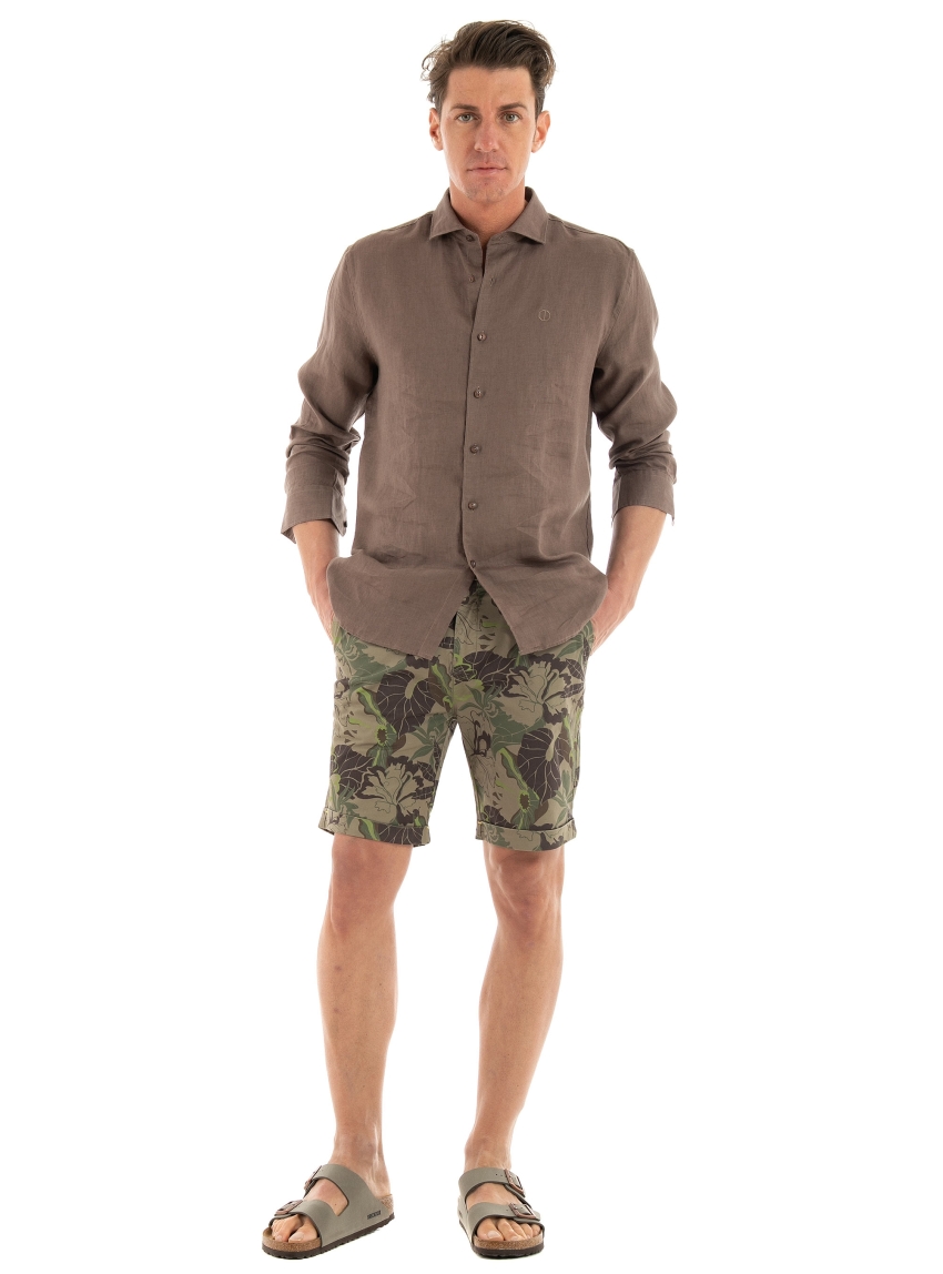 Scotch & Soda Stuart- Printed Pima Cotton Chino Short - Olive 