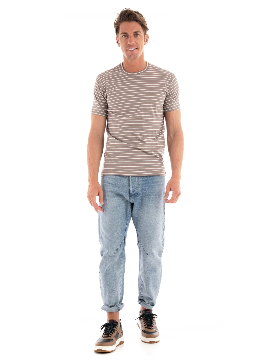 Paul Miranda Striped T-Shirt - Dark Beige