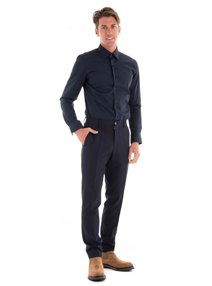 BOSS Slim Fit Trousers H-Genius-224 - Dark Blue