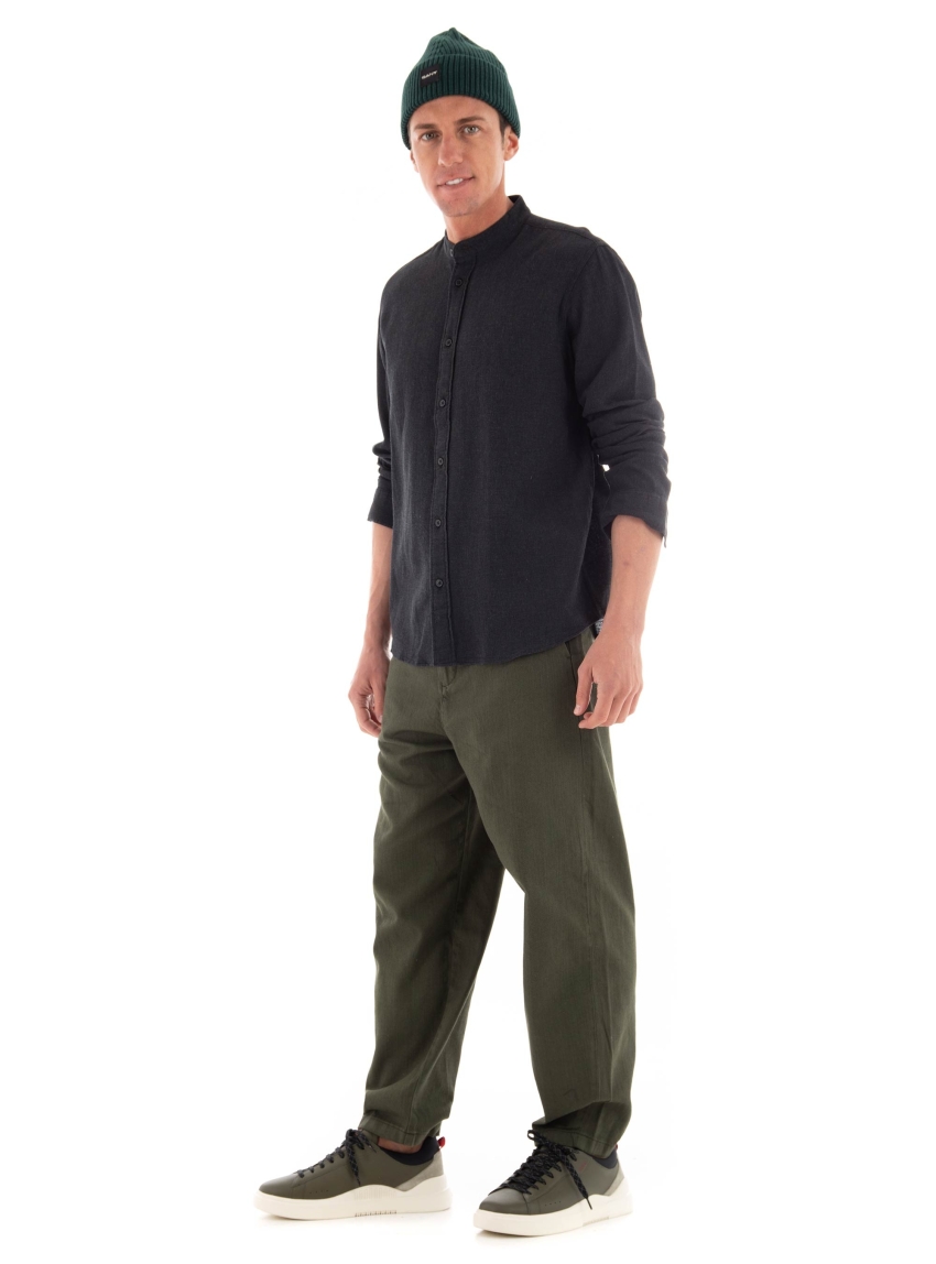 Selected Barrel Mark Twill Pants - Dark Olive Green