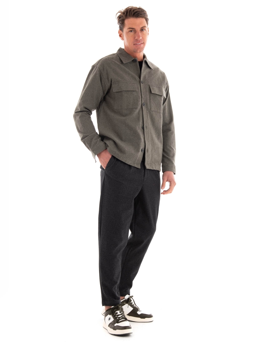 Jack & Jones Melange Overshirt - Dark Green