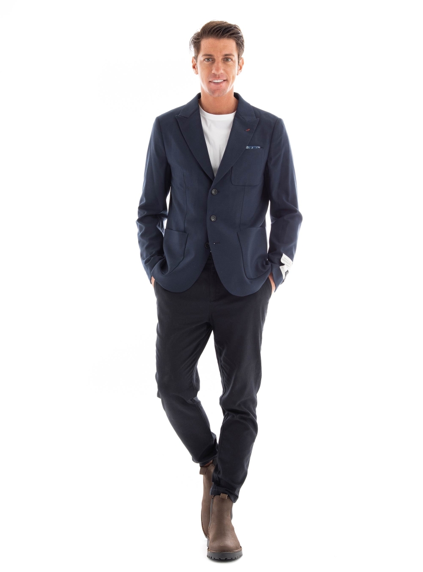 Scotch & Soda Peak Lapel Blazer - Dark Blue