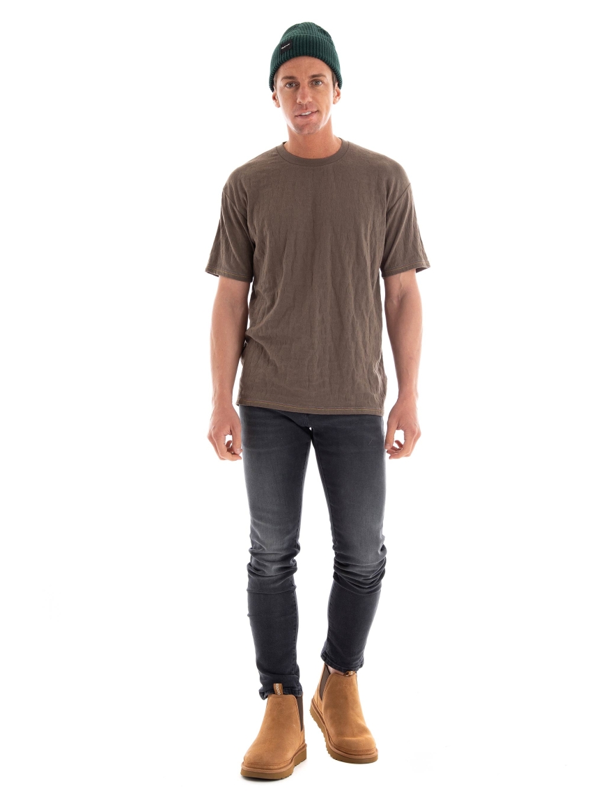 Scotch & Soda Relaxed Fit Jacquard T-Shirt - Taupe