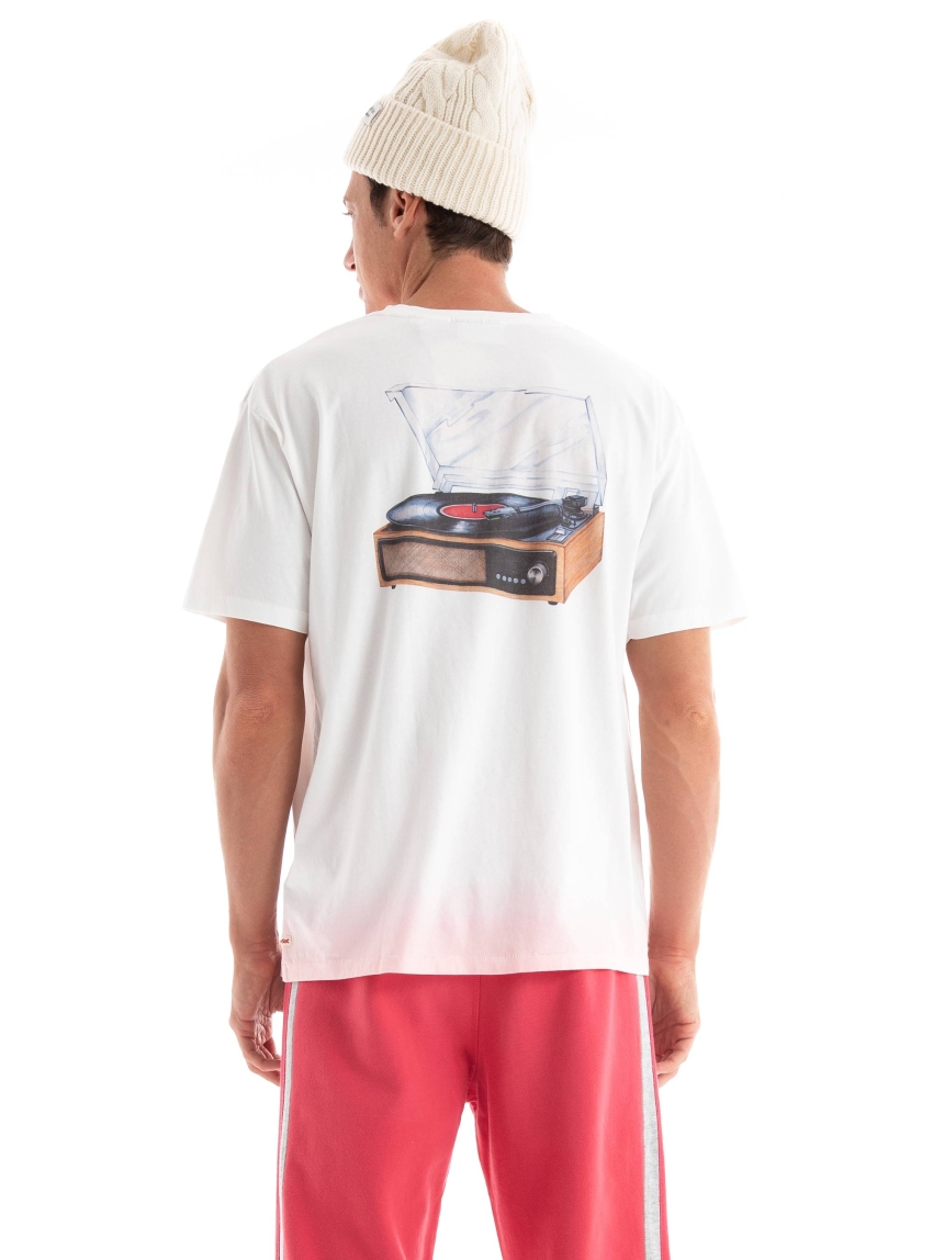 Scotch & Soda Relaxed Fit Gradient T-Shirt - White