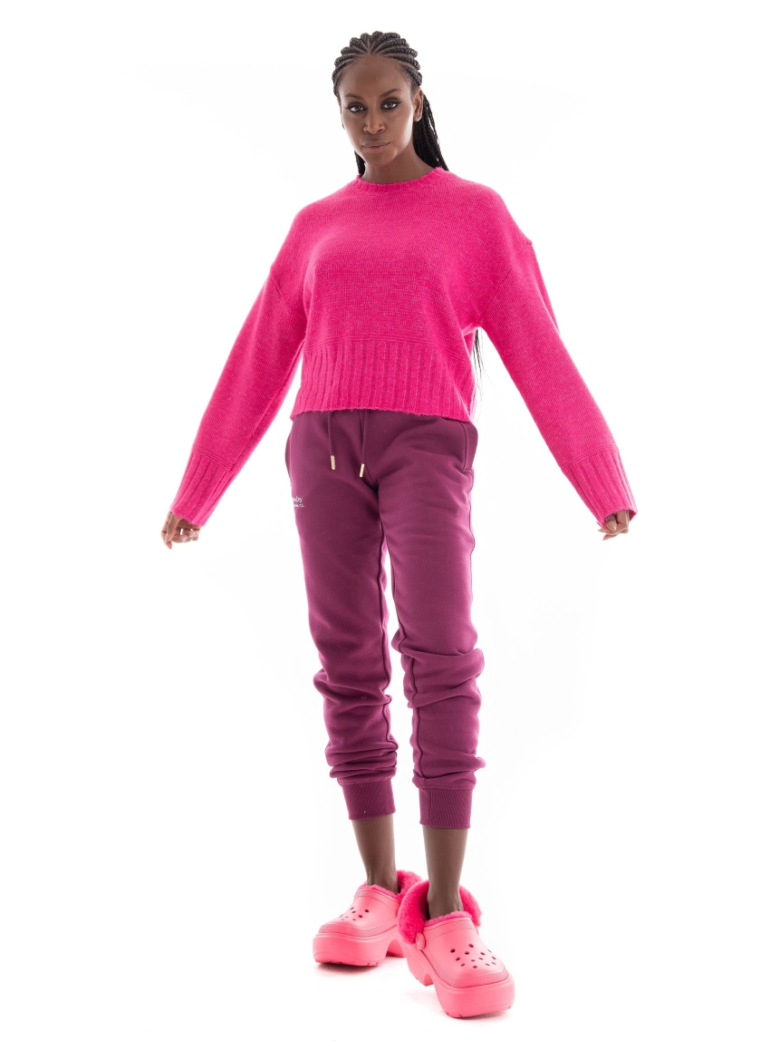 Only Allie Life Oneck Knit - Fuchsia
