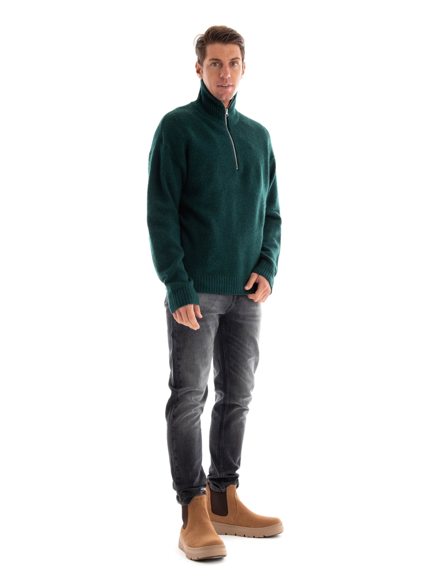 Jack & Jones Ollie Half Zip Knit - Green