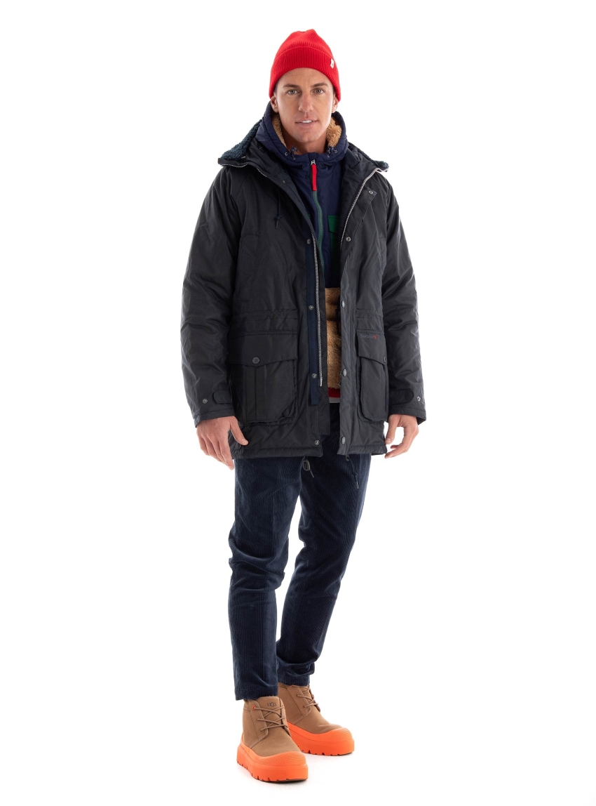 Barbour Corbridge Wax Parka Jacket - Navy