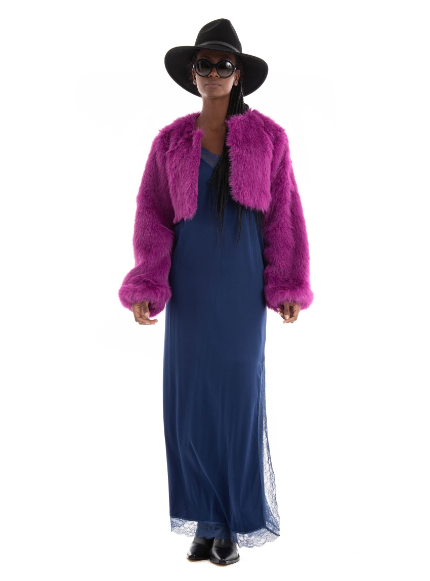 Only Vivian Fur Bolero - Magenta