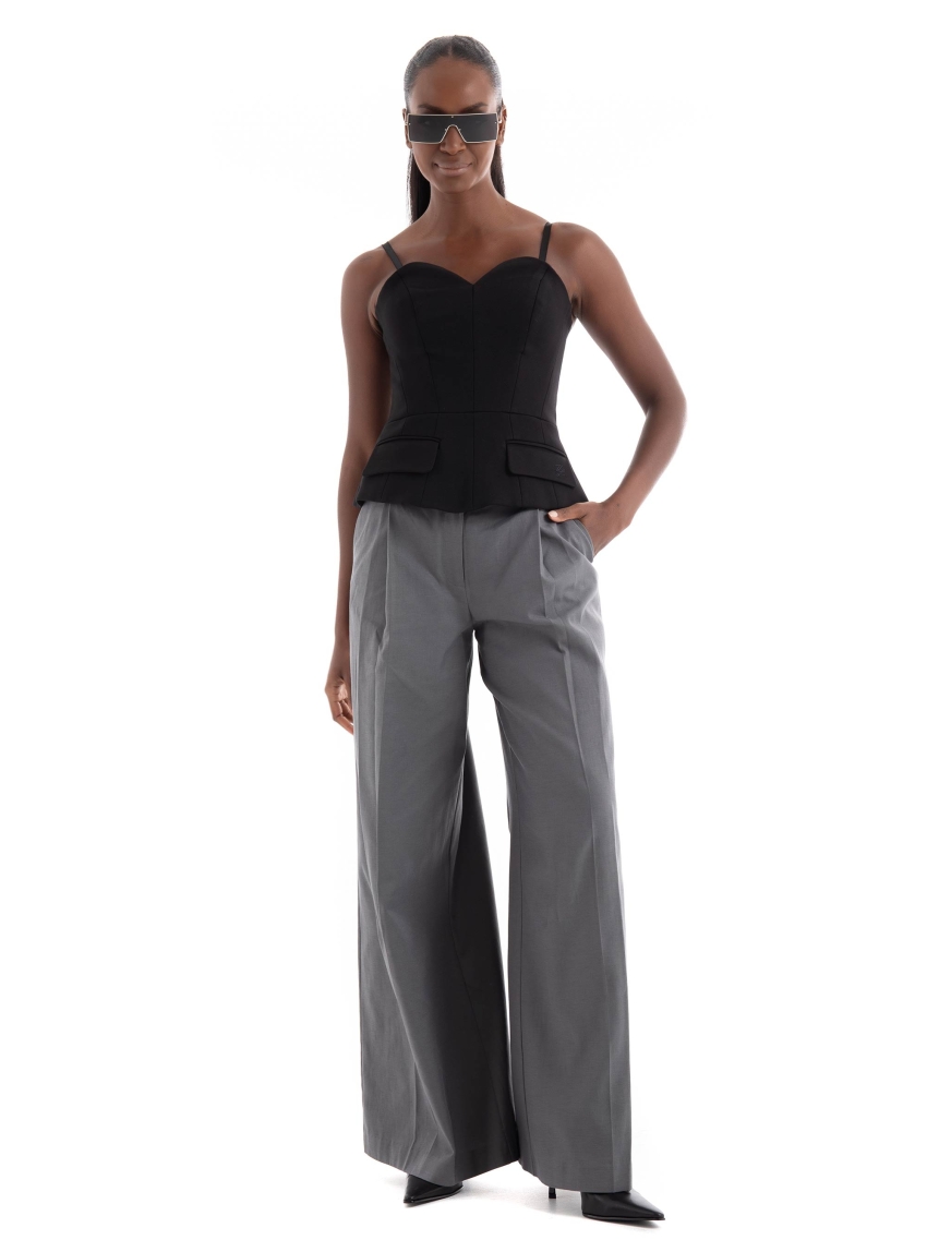 Karl Lagerfeld Wide Leg Pants - Grey