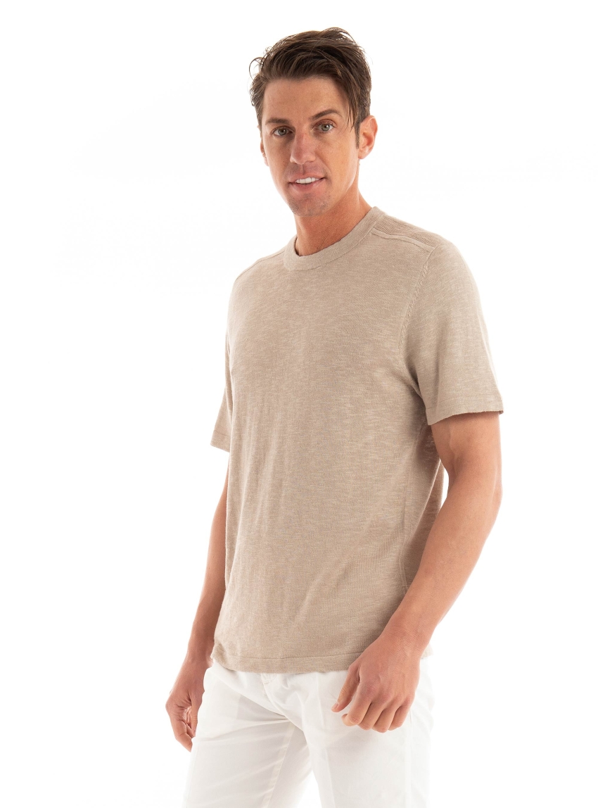 Selected Berg Knit T-Shirt - Light Beige