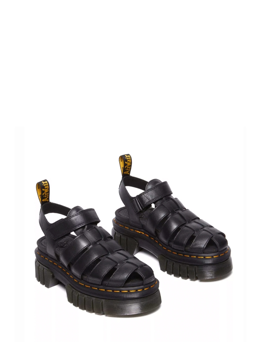 Dr Martens Ricki Fisherman Nappa Lux Leather Sandals - Black
