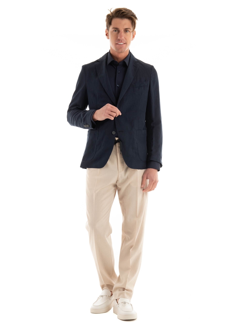 BOSS Slim Fit Blazer C-Hanry-Circ-242 - Dark Blue