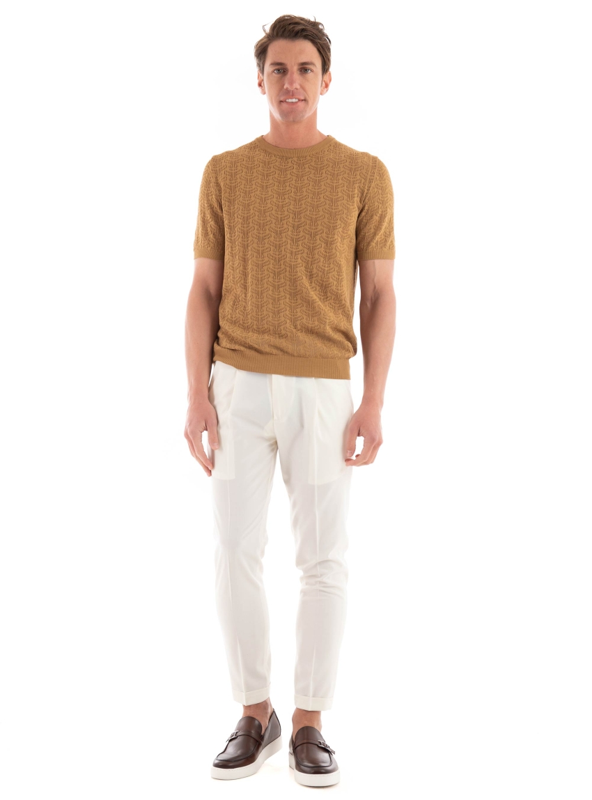 Paul Miranda Knitted T-Shirt - Dark Beige