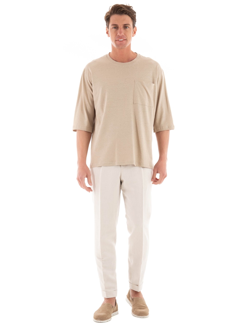 Paul Miranda Linen T-Shirt - Beige