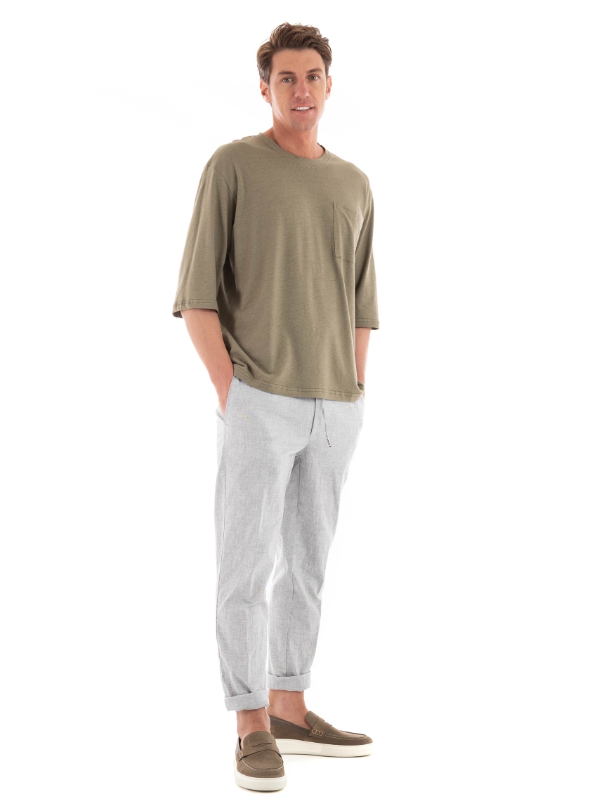 Paul Miranda Linen T-Shirt - Olive
