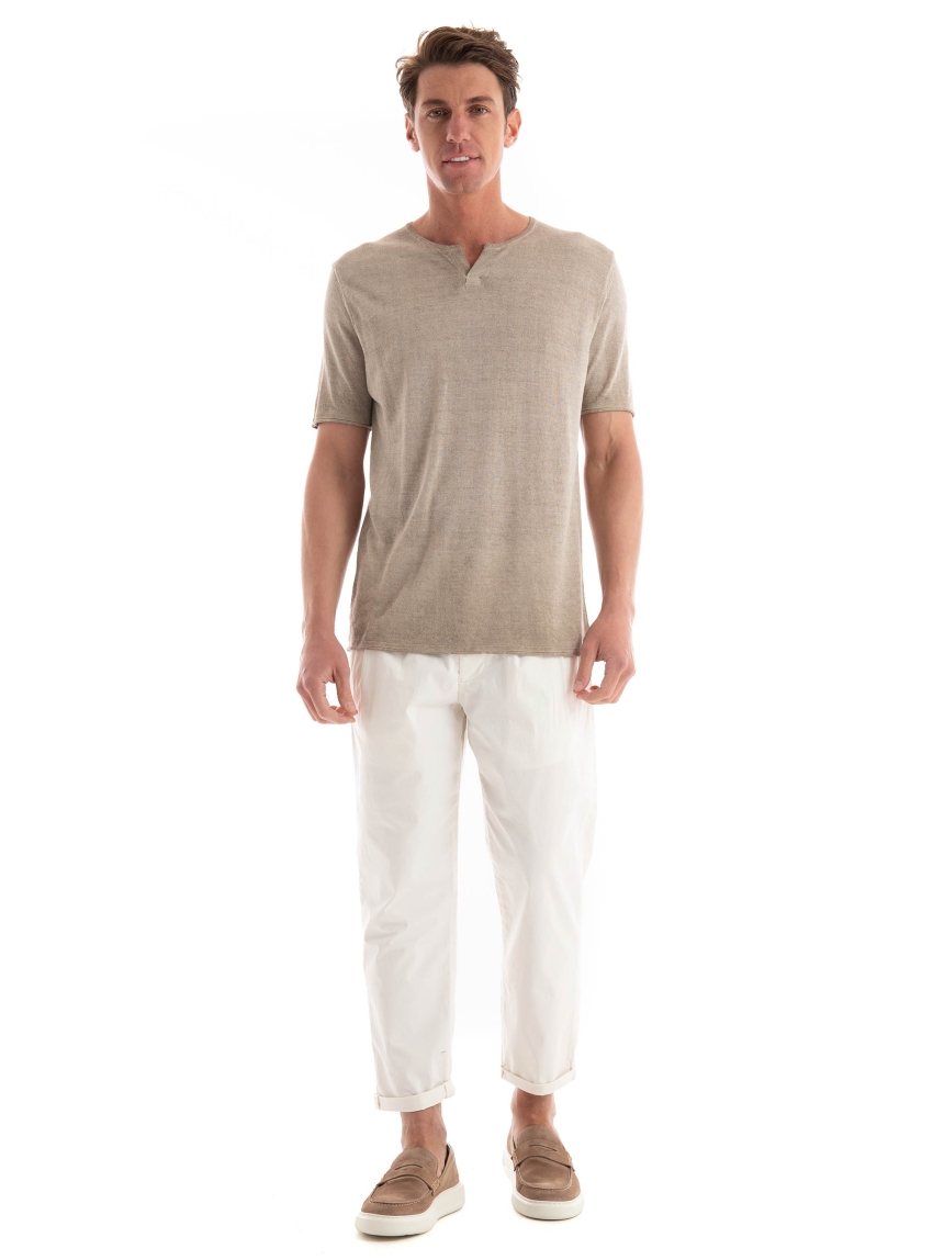 Paul Miranda Knitted T-Shirt - Beige