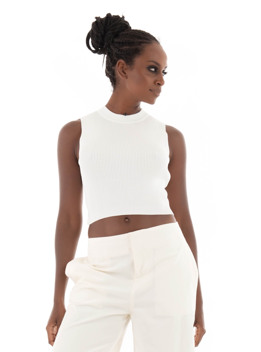 HUGO Slim Fit Knit Top Sepinn - White