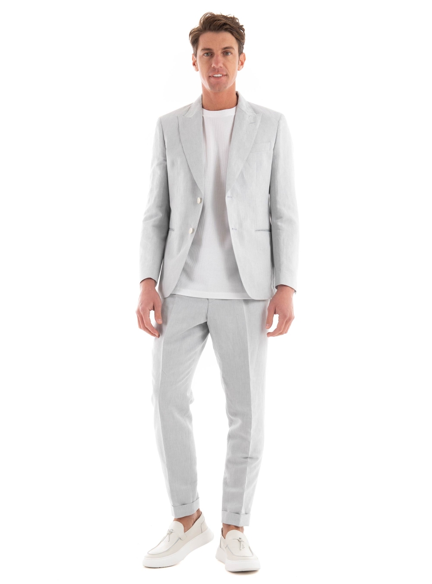 BOSS Slim Fit Blazer C-Huge-Peak-242 - Grey