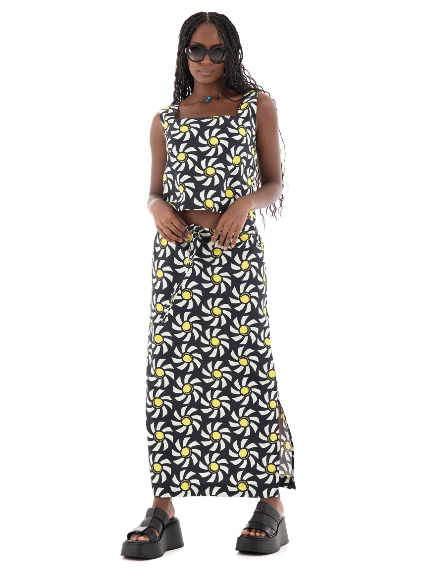 Black & Black Skirt - Black