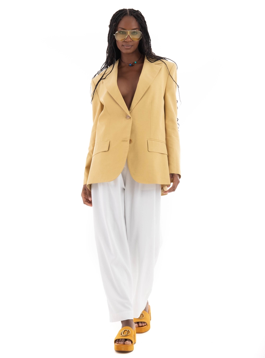 Black & Black Pants - White