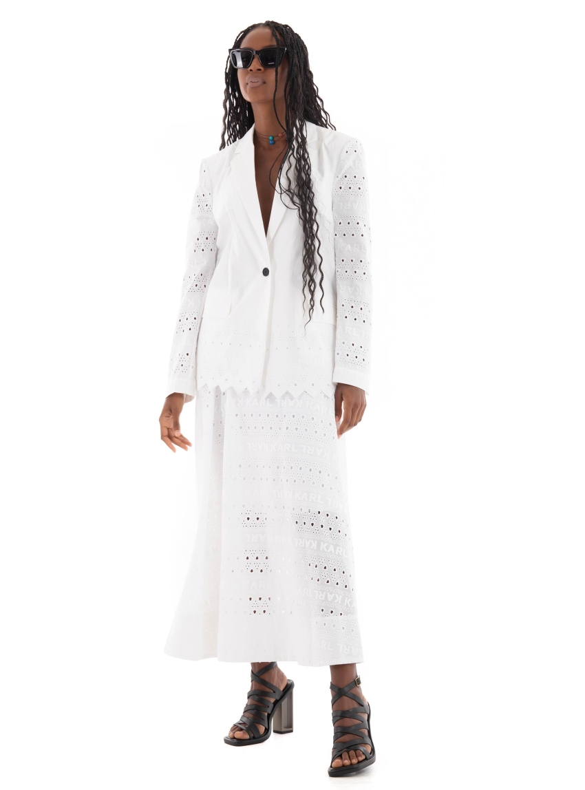 Karl Lagerfeld Embroidery Blazer - White