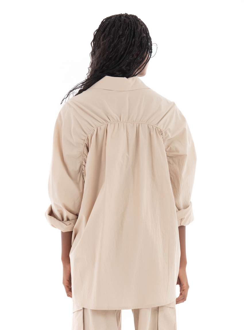 Black & Black Shirt - Beige