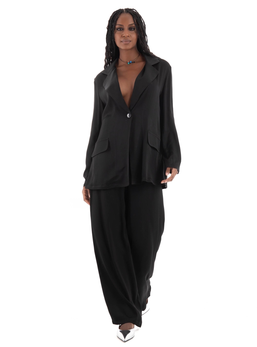 Black & Black Pants - Black