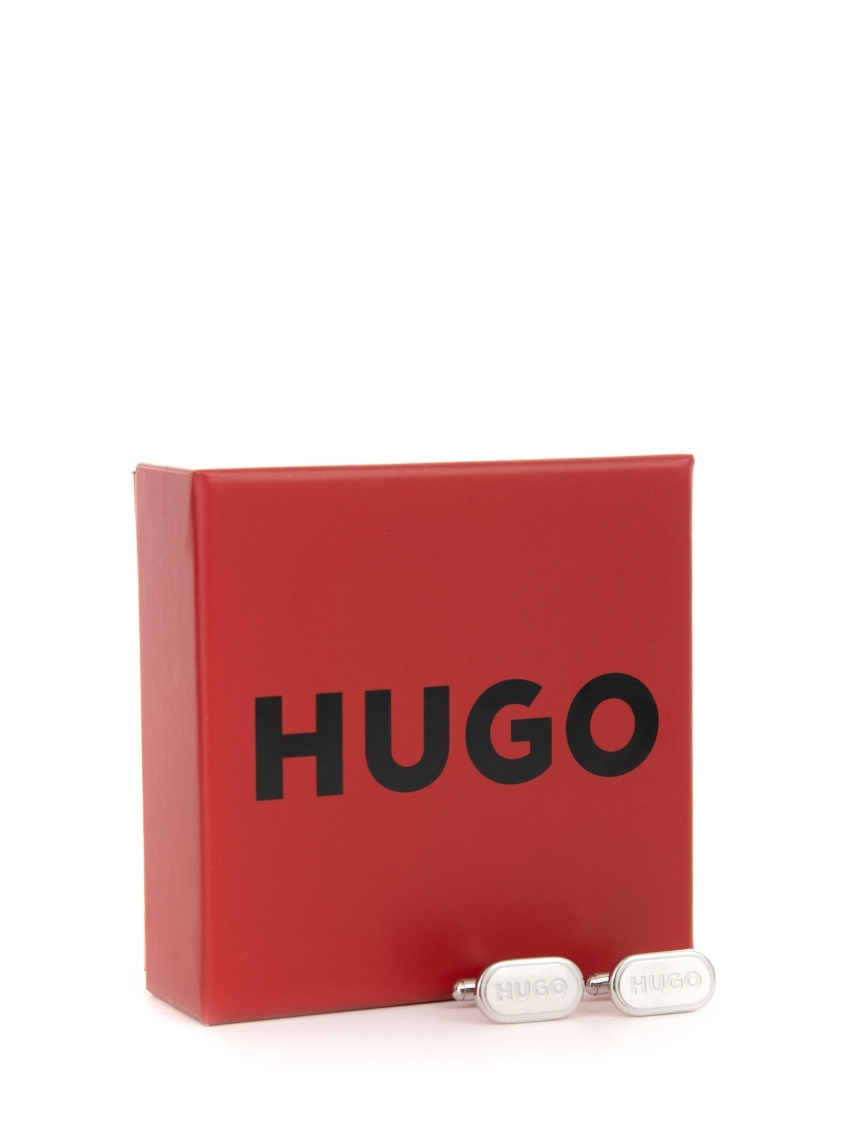 HUGO Oval Cuffilinks E-CLASSIC-CUF - Silver