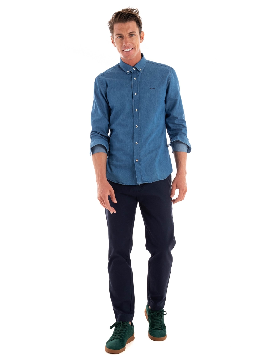 HUGO Tapered Fit Pants Zeebo243 - Dark Blue