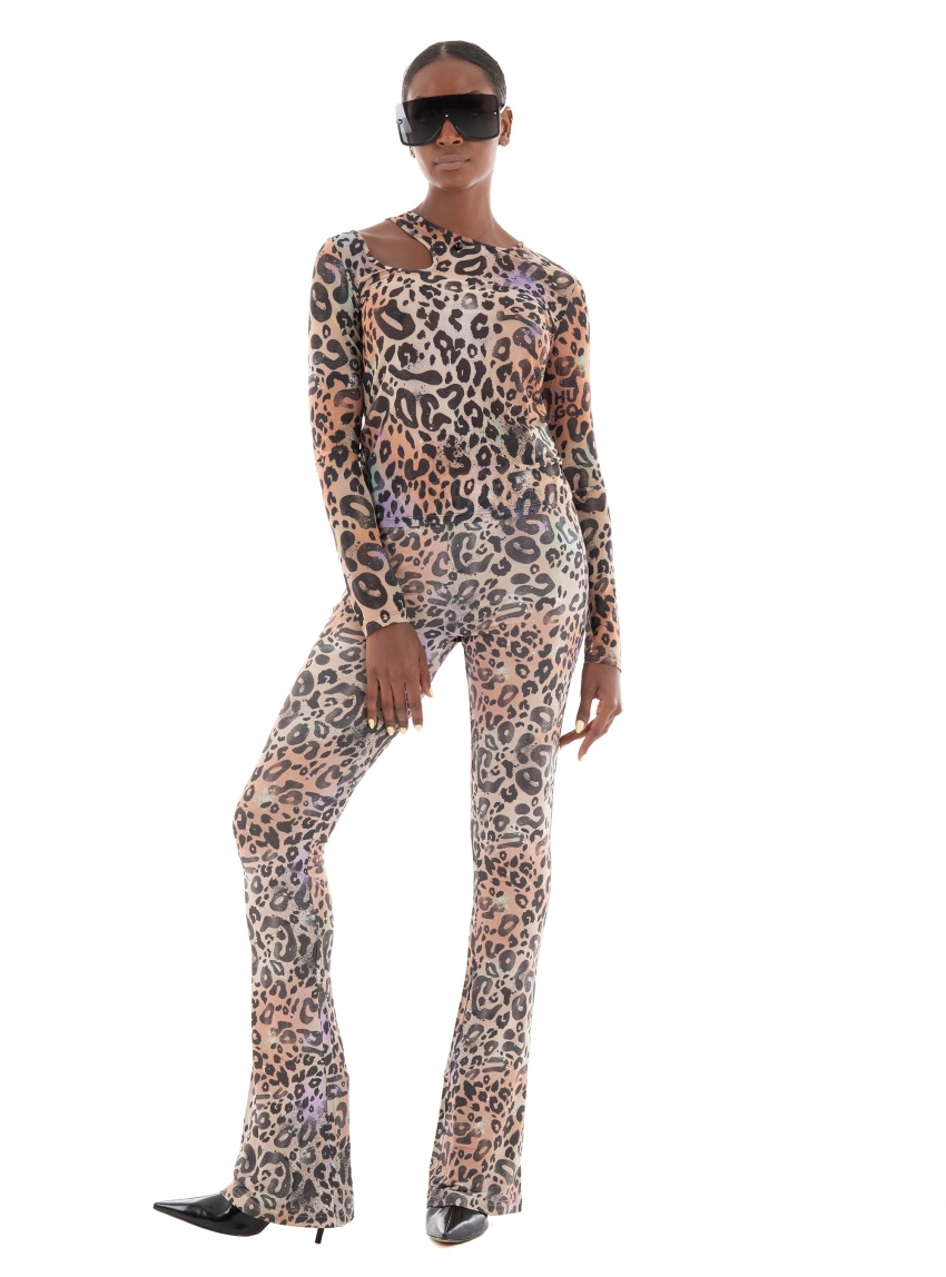 HUGO Cut Out Mesh Top Damecia - Multi Colors