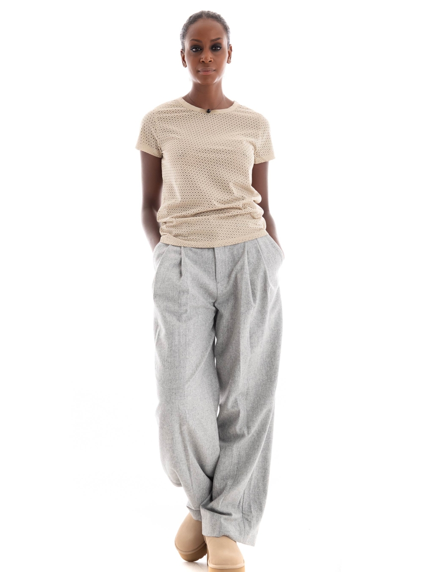 BOSS Slim Fit T-Shirt Eventsa_Burnout - Light Beige