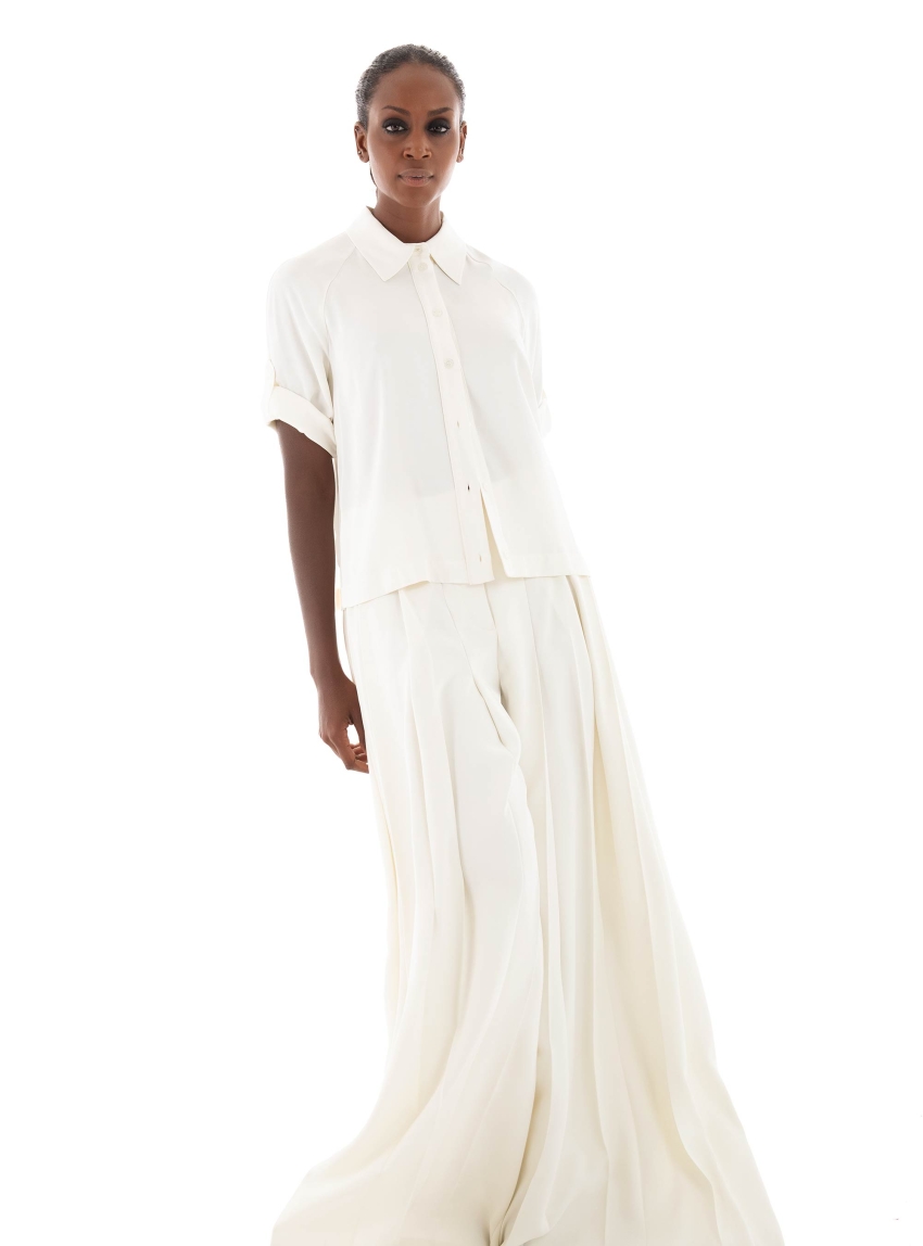 BOSS Cropped Shirt Betwina - Ecru