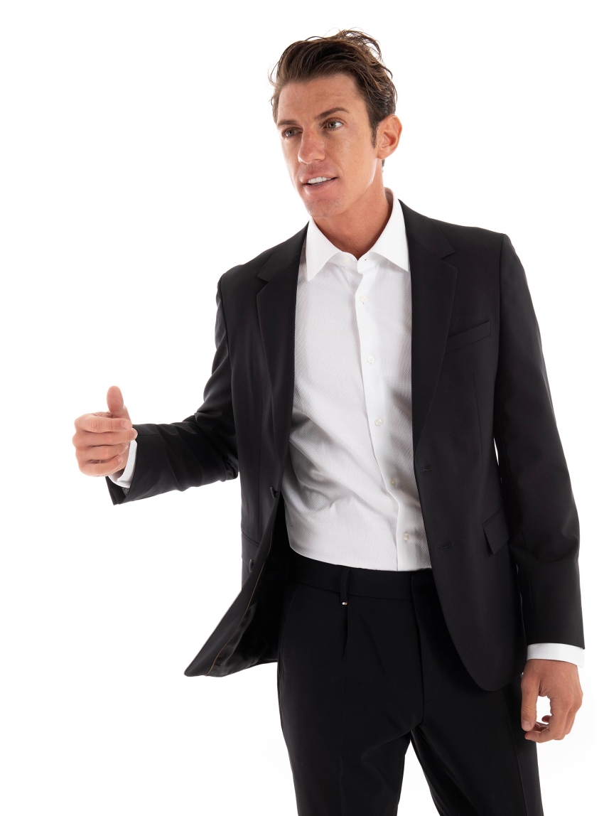 BOSS Slim Fit Virgin Wool Blazer H-Houston-243 - Black