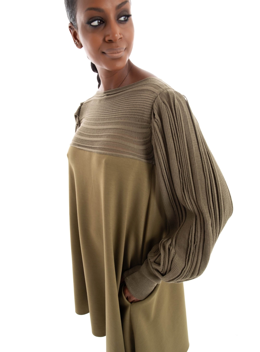 Ioanna Kourbela 'Enosis' Mini Dress - Dark Olive Green