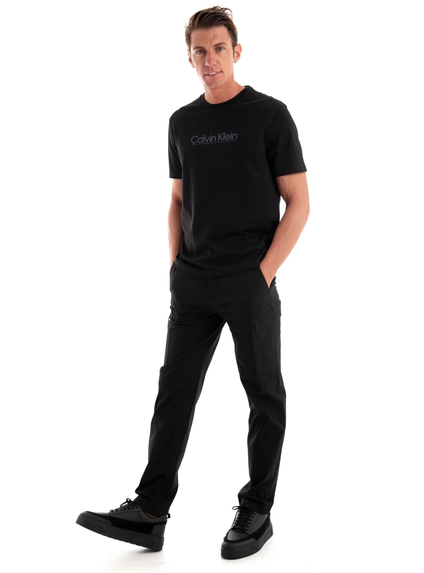 Calvin Klein Tech Cotton-Stretch Cargo Pants - Black