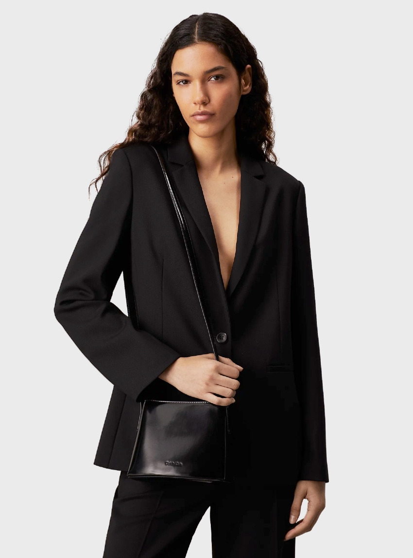 Calvin Klein Small Spazzolato Crossbody Bag - Black