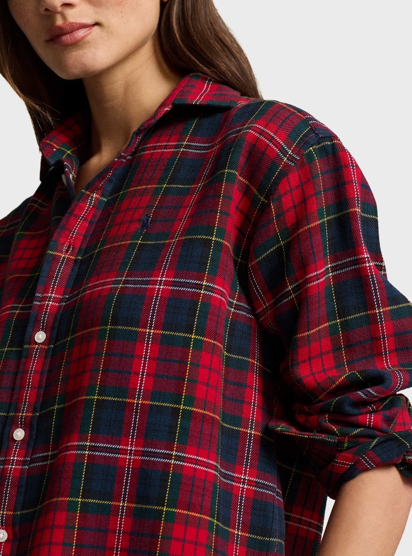 Polo Ralph Lauren Relaxed Fit Plaid Cotton Shirt - Red