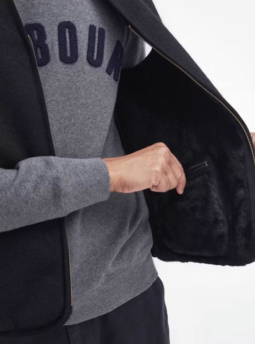 Barbour Warm Pile Waistcoat/Zip-In Liner - Black