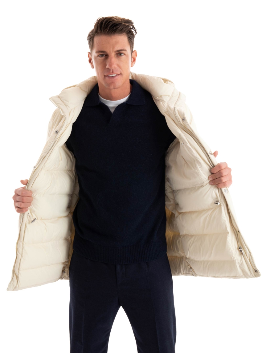 BOSS Regular Fit Puffer Jacket C-Currien - Ecru