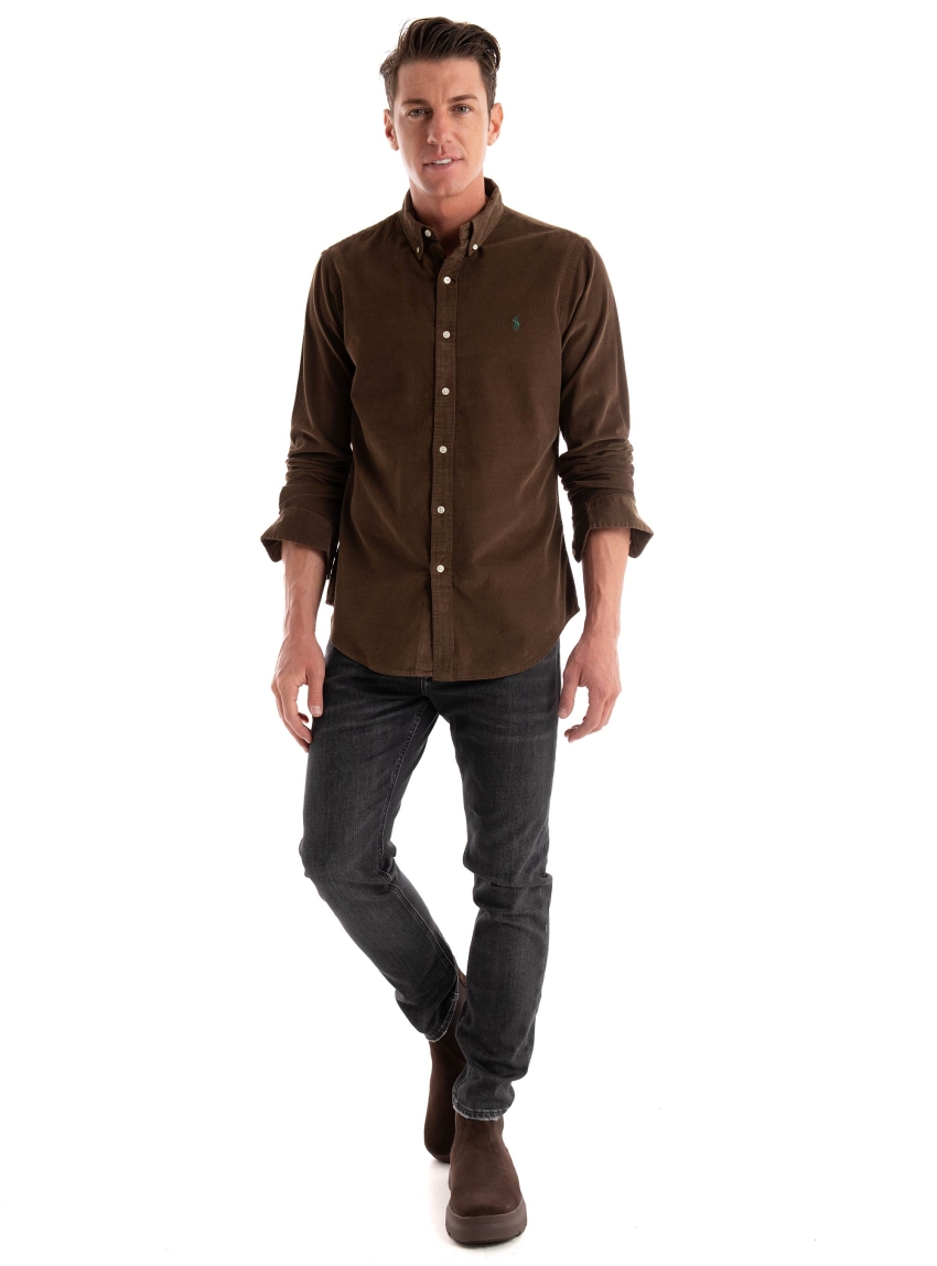 Polo Ralph Lauren Slim Fit Corduroy Shirt - Dark Brown