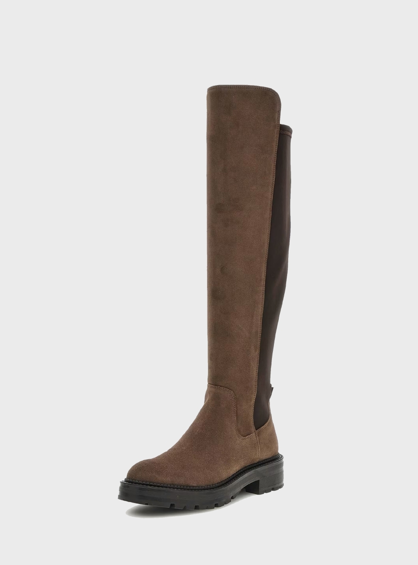 Guess Carmen Suede High Boots - Taupe