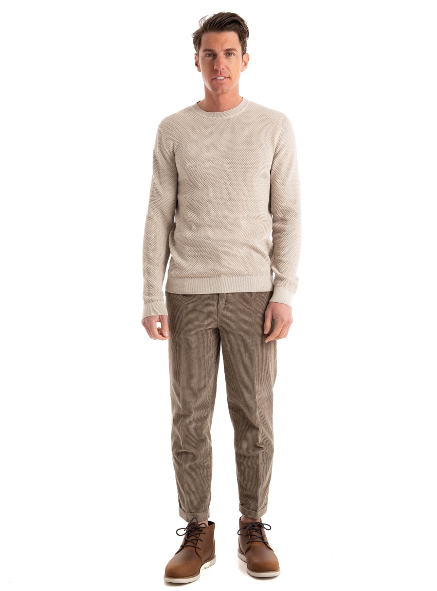 Jack & Jones Premium Noah Knit Crew Neck - Light Beige