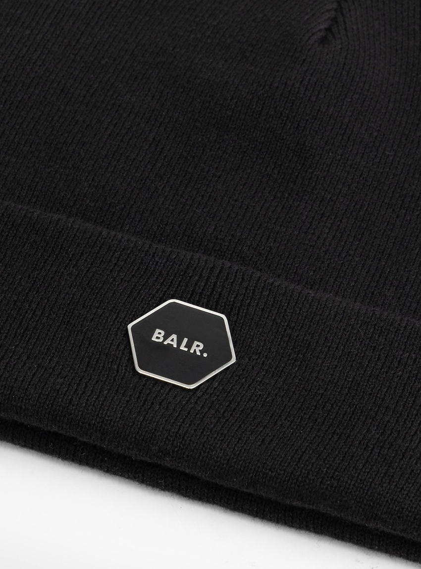 BALR. Hexline Badge Beanie Jet Black - Jet Black