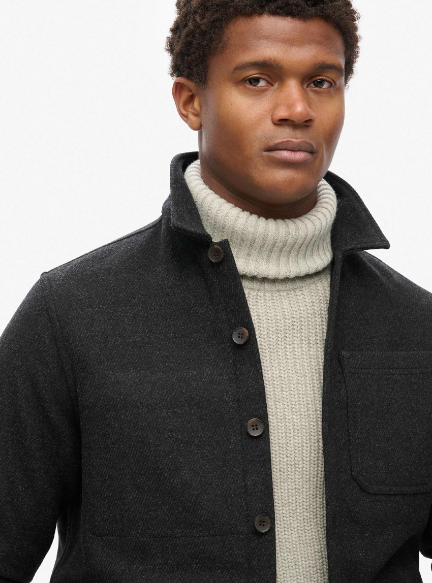 Superdry Merchant Wool Overshirt - Black